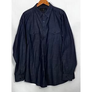 Beverly Hills Polo Club Blue Dress Up Men'sLong-Sleeve Shirt size 2XLB PreOwned